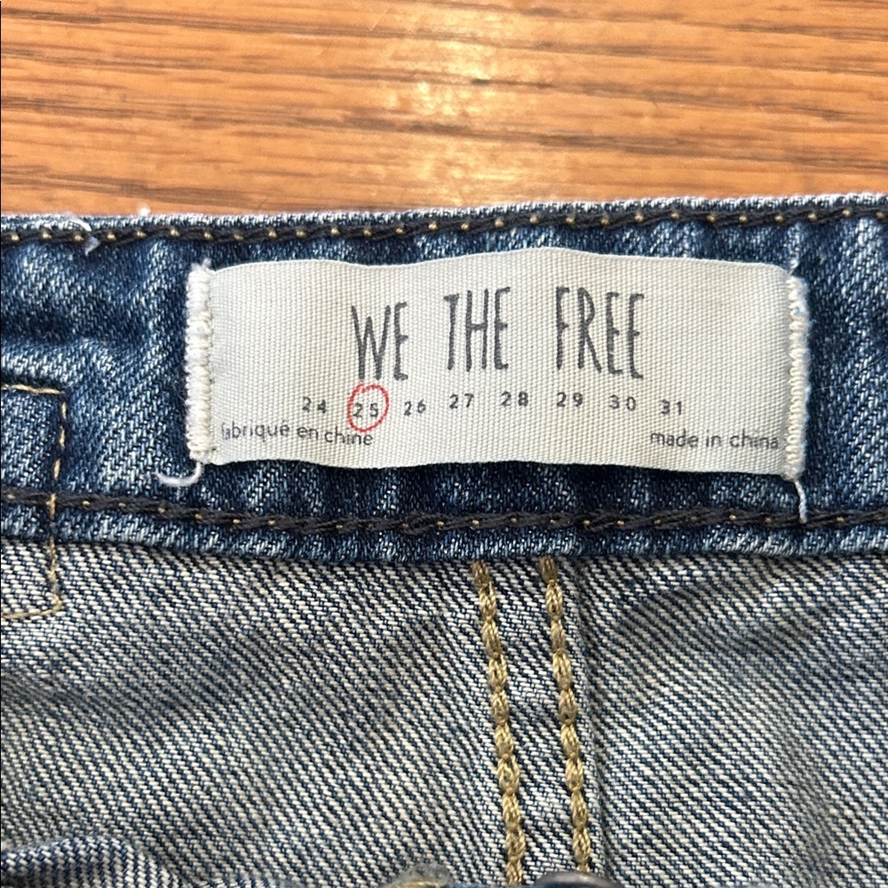 We The Free Denim Skirt Women’s 25 Blue Frayed Mini Distressed Festival - Picture 2 of 11